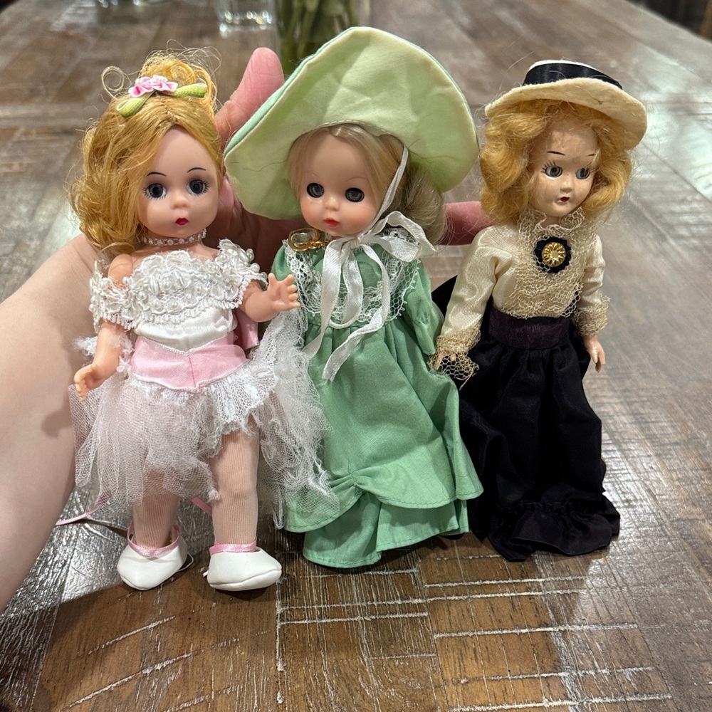 Three‎ small vintage dolls 8" Virga Madame Alexander Hong Kong Symbol of Quality